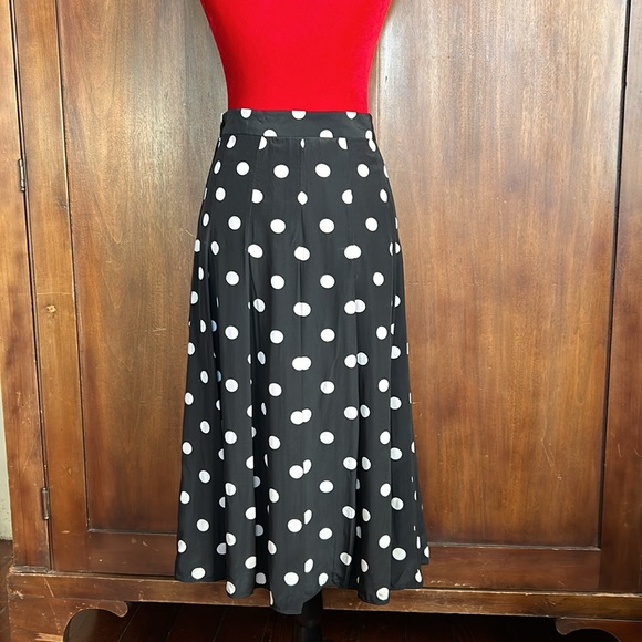 Vintage Silk Polka Dot Skirt 4 - Picture 6 of 11